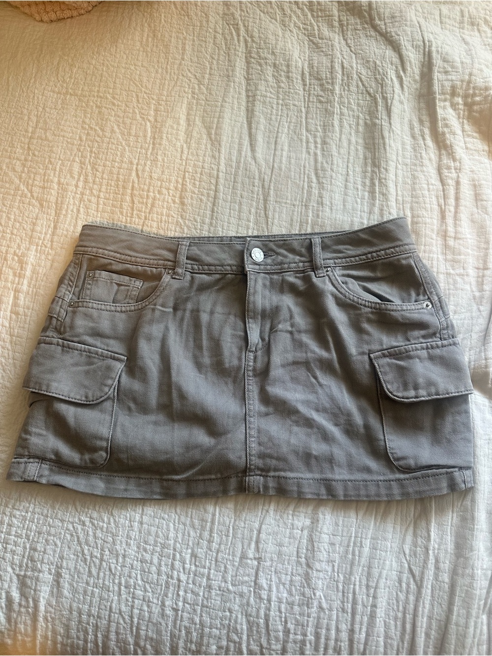 Garage grey mini cargo skirt size M